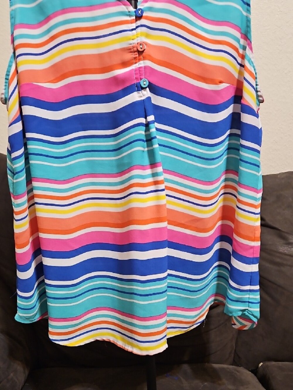 torrid Multicolor Striped V-Neck Sleeveless Camisole - Picture 3 of 7